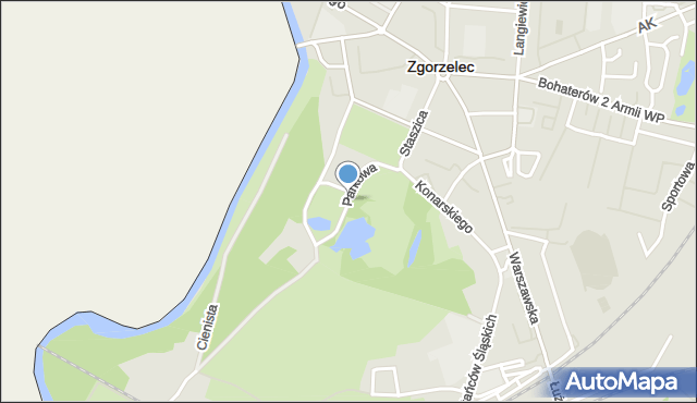 Zgorzelec, Parkowa, mapa Zgorzelec