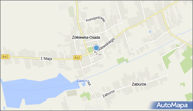 Żółkiewka-Osada, Partyzantów, mapa Żółkiewka-Osada
