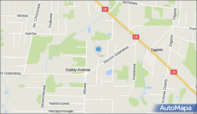 Białystok, Perłowa, mapa Białegostoku