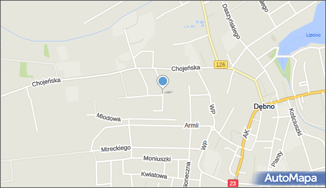 Dębno powiat myśliborski, Perłowa, mapa Dębno powiat myśliborski
