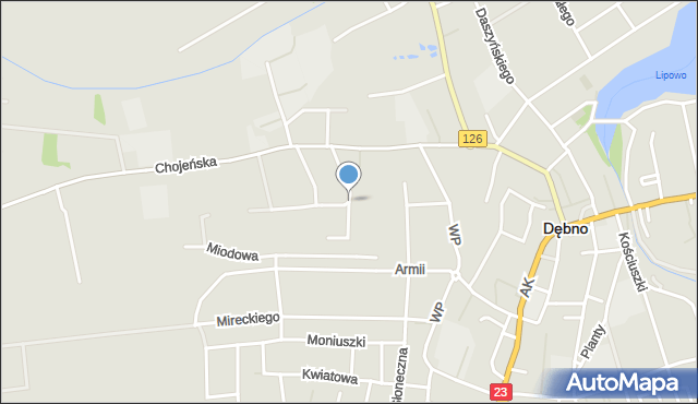 Dębno powiat myśliborski, Perłowa, mapa Dębno powiat myśliborski