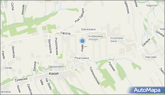Kocoń, Perłowa, mapa Kocoń