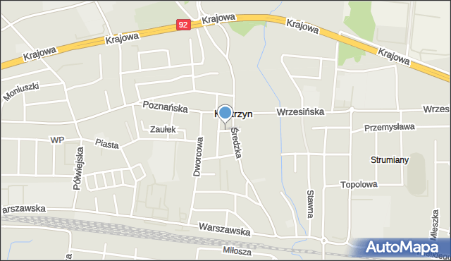 Kostrzyn powiat poznański, Peika Tadeusza, ks. prof., mapa Kostrzyn powiat poznański
