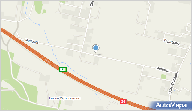 Luzino, Perłowa, mapa Luzino