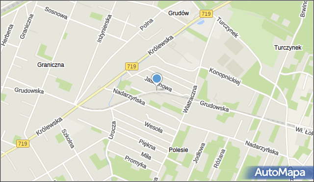 Milanówek, Perłowa, mapa Milanówek