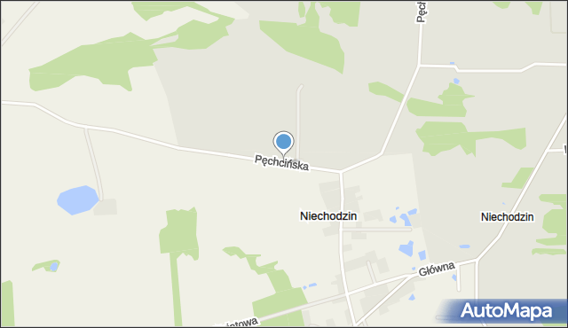Niechodzin, Pęchcińska, mapa Niechodzin