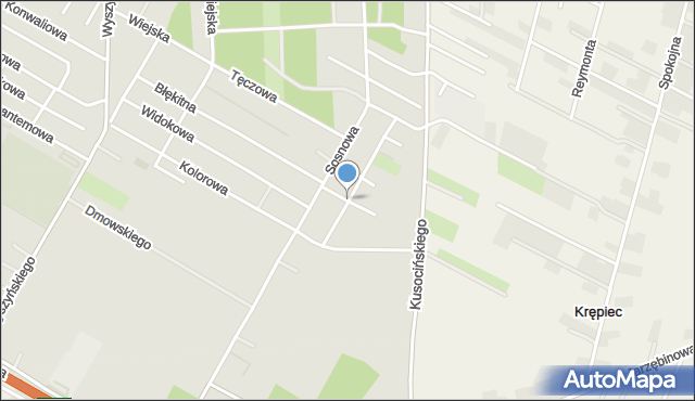 Świdnik, Perłowa, mapa Świdnika