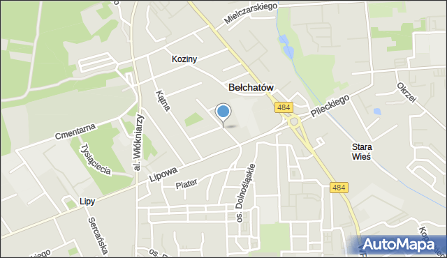 Bełchatów, Piaskowa, mapa Bełchatów