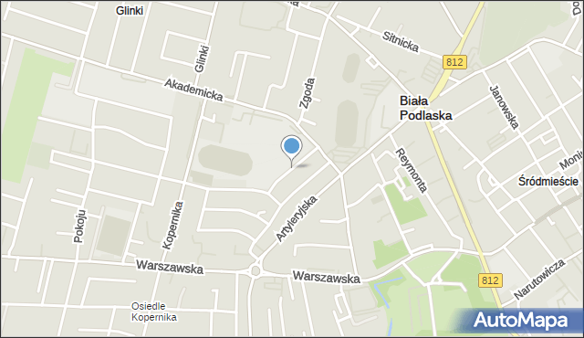 Biała Podlaska, Piękna, mapa Białej Podlaskiej