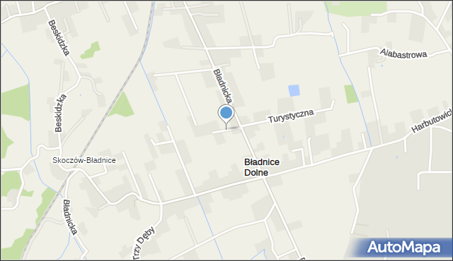 Bładnice Dolne, Piwonii, mapa Bładnice Dolne