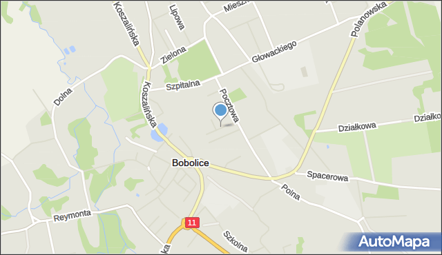 Bobolice powiat koszaliński, Pionierów, mapa Bobolice powiat koszaliński