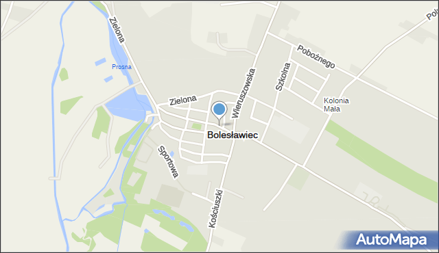 Bolesławiec powiat wieruszowski, Piłsudskiego Józefa, marsz., mapa Bolesławiec powiat wieruszowski
