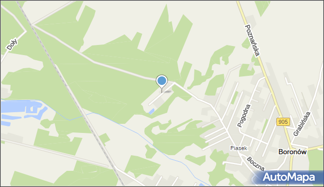 Boronów, Piaskowa, mapa Boronów