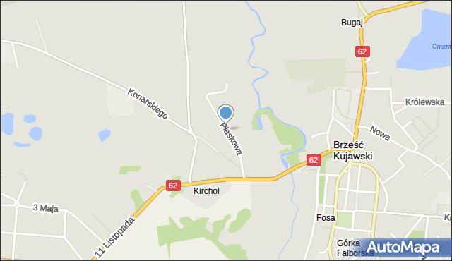 Brześć Kujawski, Piaskowa, mapa Brześć Kujawski