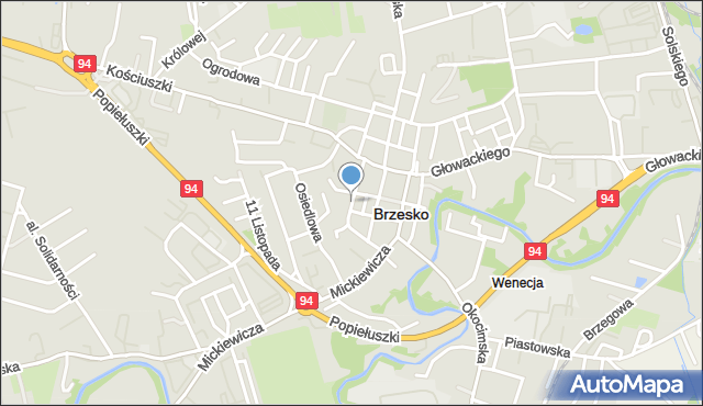 Brzesko, Piłsudskiego Józefa, marsz., mapa Brzesko