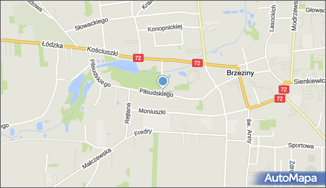 Brzeziny, Piłsudskiego Józefa, marsz., mapa Brzeziny