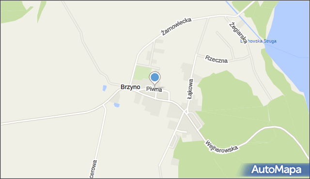 Brzyno, Piwna, mapa Brzyno