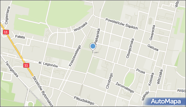 Bytom, Piekarska, mapa Bytomia