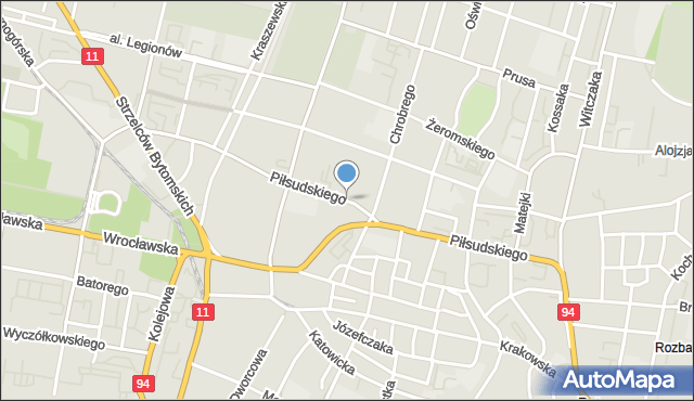 Bytom, Piłsudskiego Józefa, marsz., mapa Bytomia