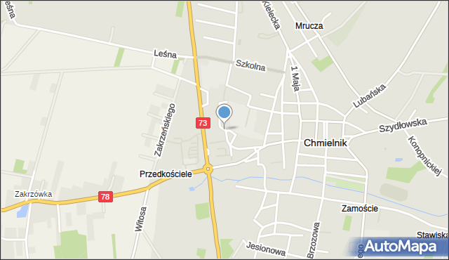 Chmielnik powiat kielecki, Piastów, mapa Chmielnik powiat kielecki