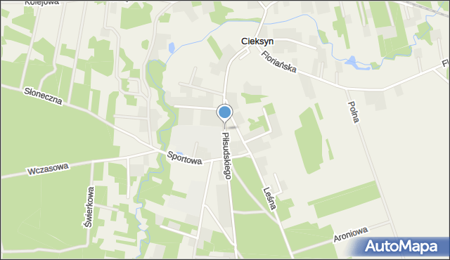 Cieksyn, Piłsudskiego Józefa, marsz., mapa Cieksyn