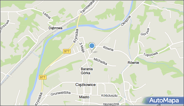 Ciężkowice powiat tarnowski, Piesza, mapa Ciężkowice powiat tarnowski