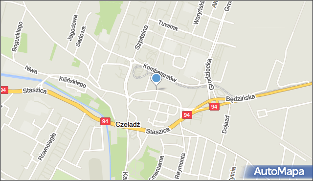 Czeladź, Pieńkowskiego Bolesława, mapa Czeladź