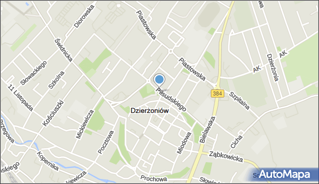 Dzierżoniów, Piłsudskiego Józefa, marsz., mapa Dzierżoniów