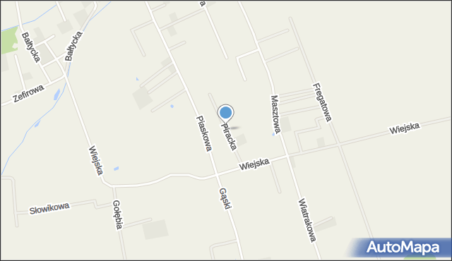 Gąski gmina Mielno, Piracka, mapa Gąski gmina Mielno