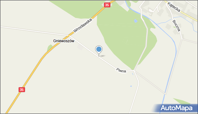 Gniechowice, Piwna, mapa Gniechowice