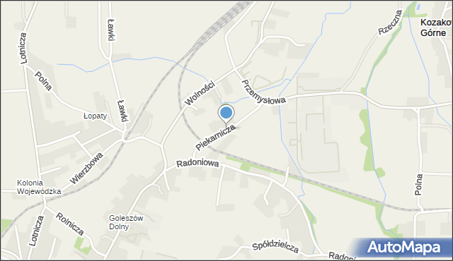 Goleszów powiat cieszyński, Piekarnicza, mapa Goleszów powiat cieszyński