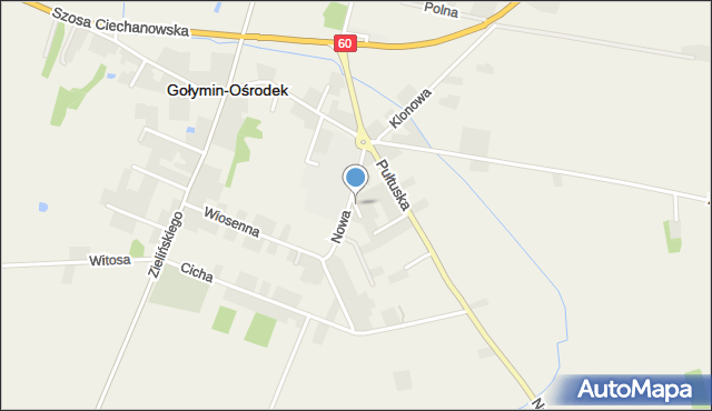 Gołymin-Ośrodek, Pilitowskiego Stanisława, ks., mapa Gołymin-Ośrodek