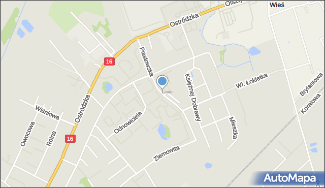 Iława, Piastowska, mapa Iława