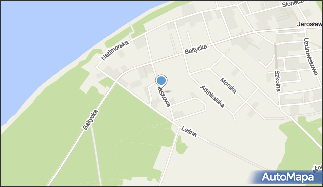 Jarosławiec gmina Postomino, Piaskowa, mapa Jarosławiec gmina Postomino