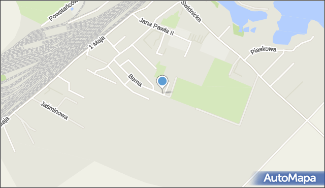 Jaworzyna Śląska, Pileckiego Witolda, rtm., mapa Jaworzyna Śląska