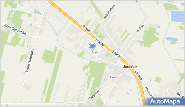 Jedlińsk, Piaskowa, mapa Jedlińsk