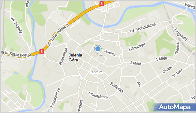 Jelenia Góra, Pionierów Jeleniej Góry, mapa Jelenia Góra