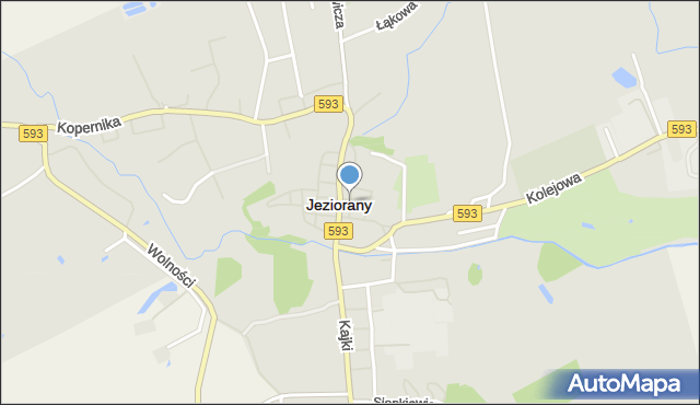 Jeziorany powiat olsztyński, Pieniężnego, mapa Jeziorany powiat olsztyński