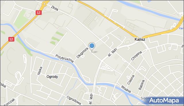 Kalisz, Piskorzewie, mapa Kalisza