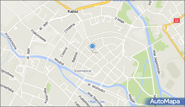 Kalisz, Piskorzewska, mapa Kalisza