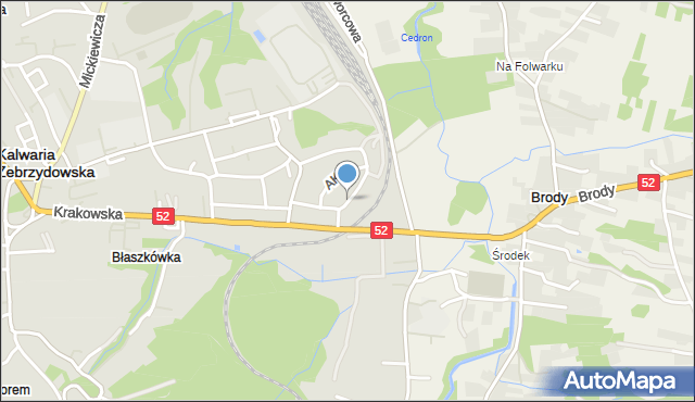 Kalwaria Zebrzydowska, Piłsudskiego Józefa, marsz., mapa Kalwaria Zebrzydowska