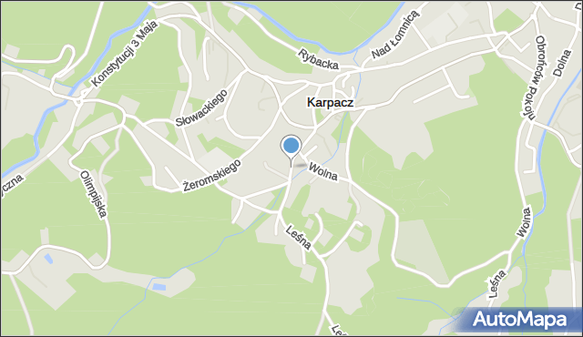 Karpacz, Piastowska, mapa Karpacz