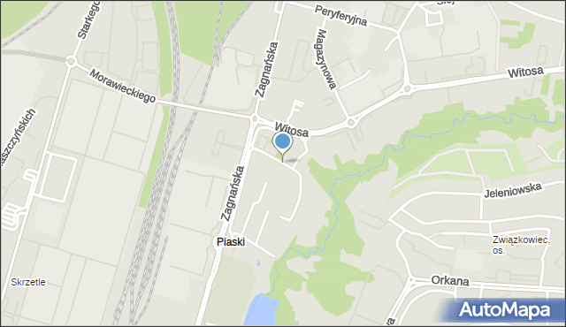 Kielce, Piaski nad Rzeką, mapa Kielc