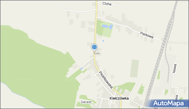Kiełczówka, Piotrkowska, mapa Kiełczówka
