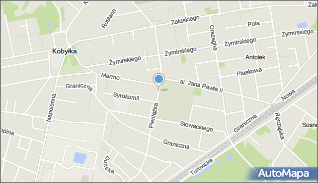 Kobyłka, Pieniążka Kazimierza, ks., mapa Kobyłka