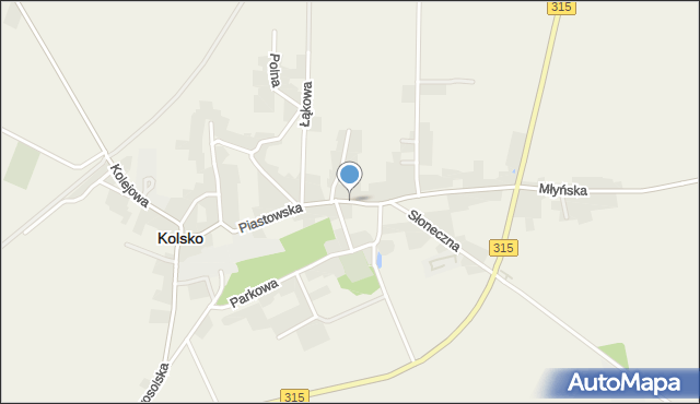 Kolsko, Piastowska, mapa Kolsko