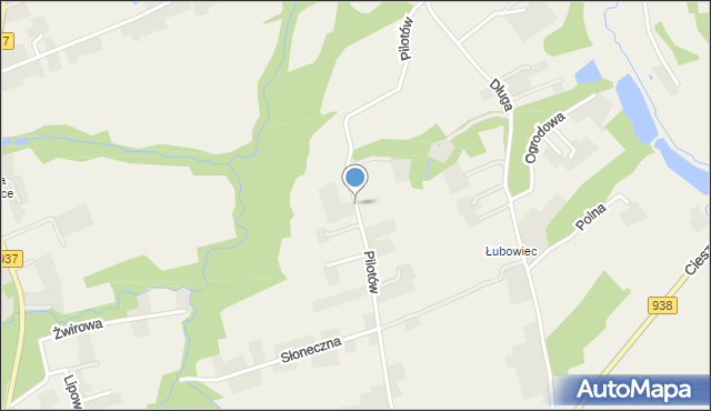 Kończyce Wielkie, Pilotów, mapa Kończyce Wielkie