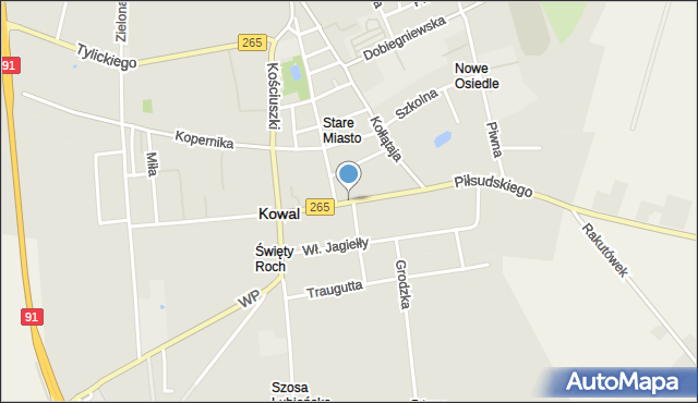 Kowal, Piłsudskiego Józefa, marsz., mapa Kowal