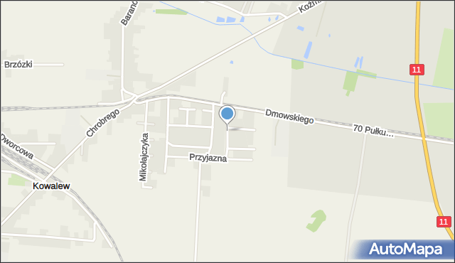 Kowalew gmina Pleszew, Piłsudskiego Józefa, marsz., mapa Kowalew gmina Pleszew