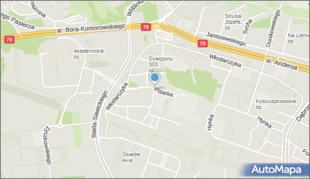 Kraków, Pisarka Mariana, mjr. pil., mapa Krakowa